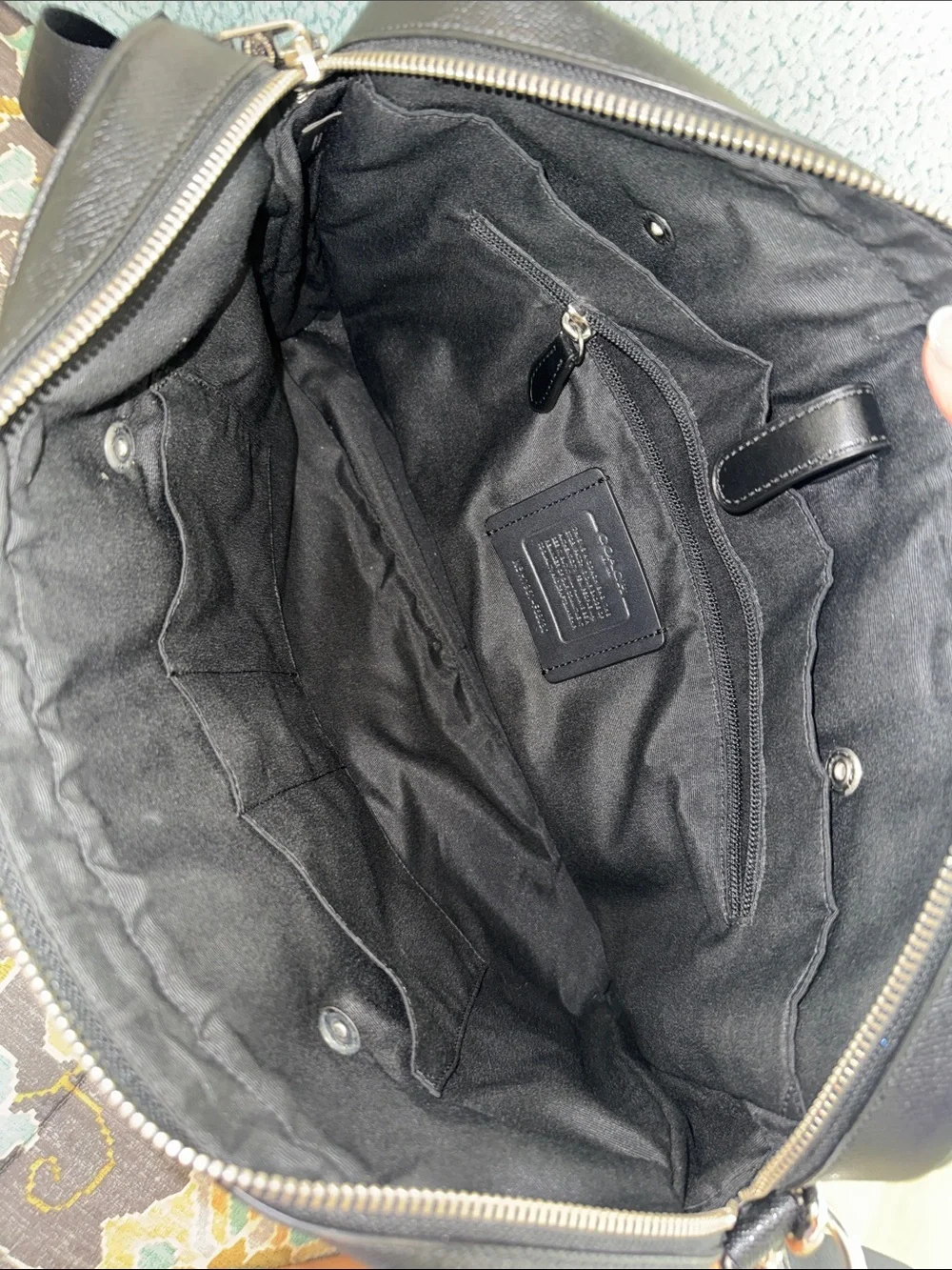 Coach Black Leather Laptop Brief Bag with Shoulder Strap